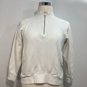 Madewell Men's Cream Pullover 1/4Zip-Up Top Sweater Pokets Size M